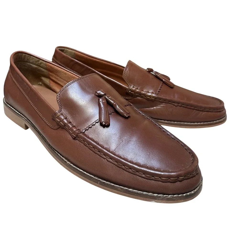 ASOS Design Mens Leather Tassel Loafers Brown Size 14 112658727 Preppy Business